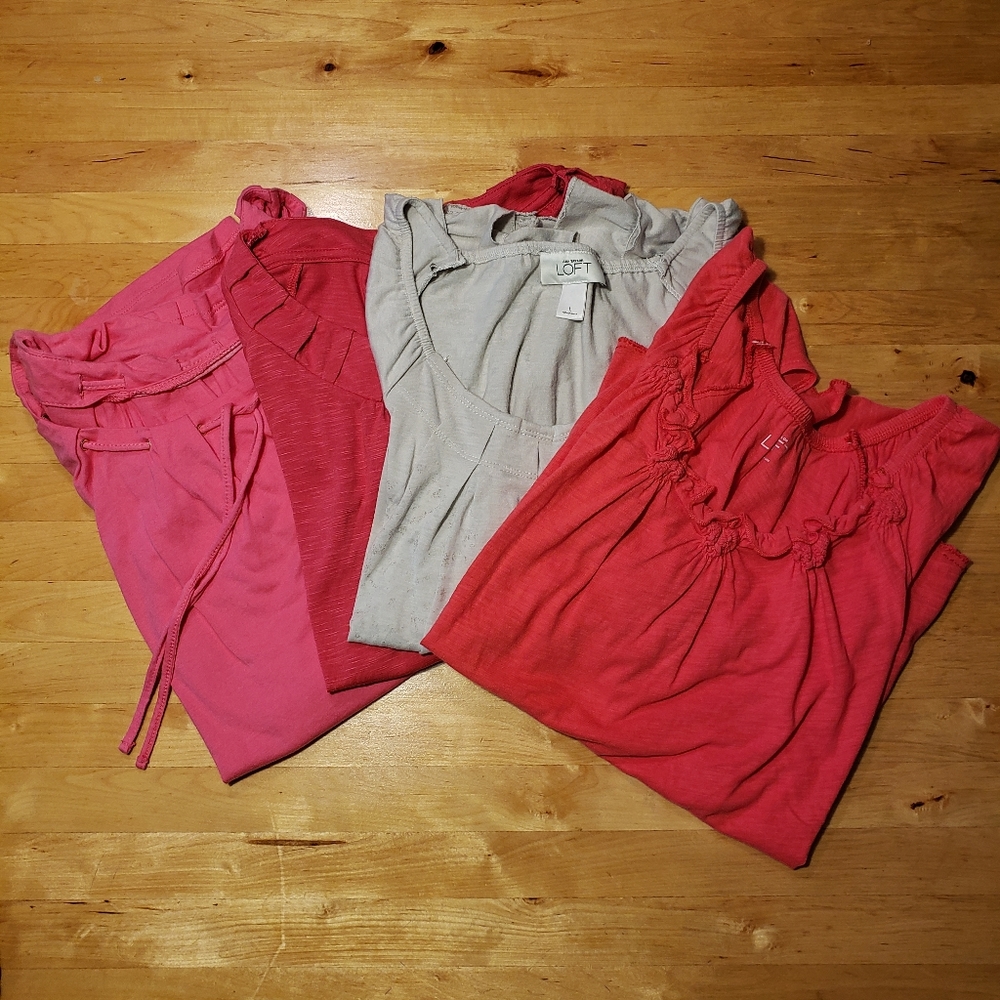LOFT Women's Tops in Pink and Gray